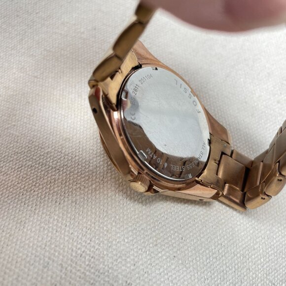 Fossil Riley Multifunction‎ Rose Gold-Tone Stainless Steel Watch Crystal Accents - Picture 15 of 15